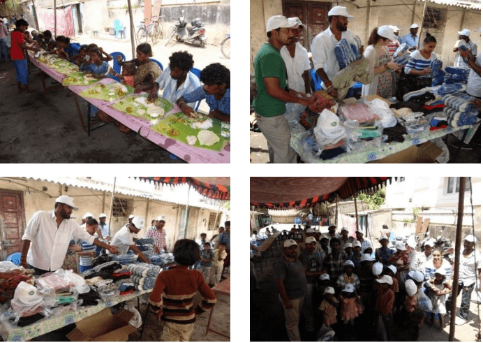 Maatram provided Food, Clothes, Caps and slippers to the needy