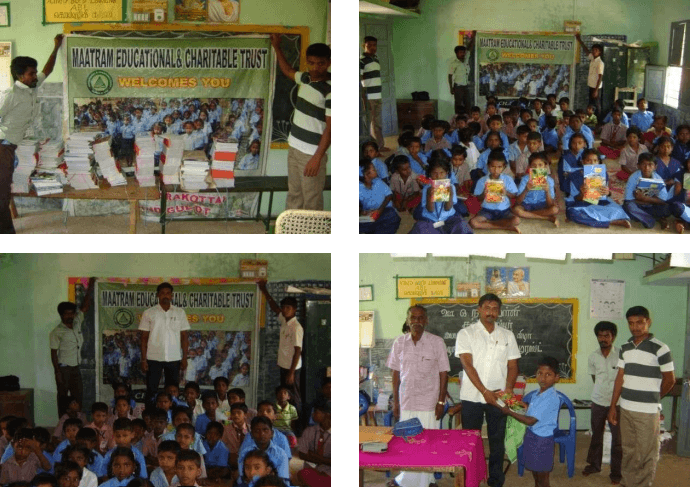 Distributing Note book for Government school students at Madurai District