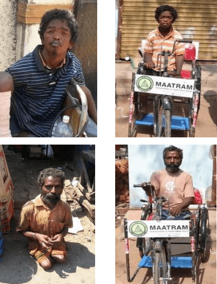 Disabled People Supported By Maatram ,Manual 3 Wheeler cycle for Mr. Gopal & Mr. Velayudam
