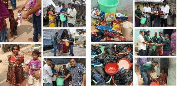SUPPORTED FLOOD RELIEF MATERIALS TO AFFECTED AREAS, MANGAUDU  LOCATION MANGALAPURAM