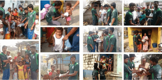DISTRIBUTED FLOOD RELIEF MATERIALS TO AFFECTED PEOPLES AT  BHARATHIYAR STREET MATUKUPPAM