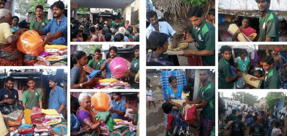 DISTRIBUTED FLOOD RELIEF MATERIALS TO AFFECTED PEOPLES AT  IG OFFICE BAKE SAID SLUM AREAS