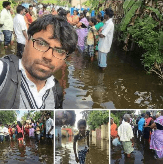 DISTRIBUTED FLOOD RELIEF MATERIALS AT THIRUNINRAVUR,  CHENNAI.