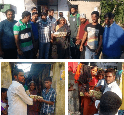 DISTRIUBUTED FLOOD RELIEF MATERIAL AT BURMA COLONY  OMR, CHENNAI