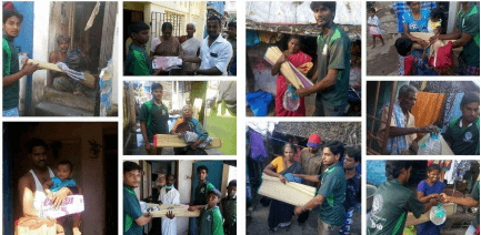 DISTRIUBUTED FLOOD RELIEF MATERIAL AT SATHYA NAGAR (OMR)  AND ALSO COVERED BEHIND IG OFFICE SLUM, CHENNAI