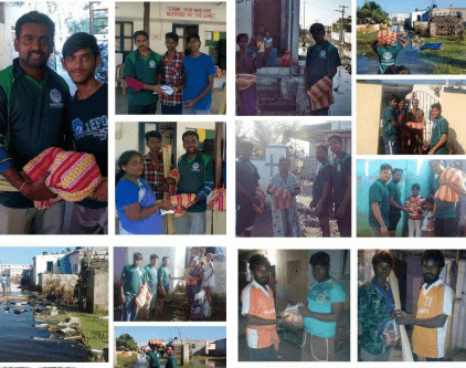 DISTRIUBUTED FLOOD RELIEF MATERIAL AT BETHAL NAGAR,  INJAMBAKKAM, CHENNAI