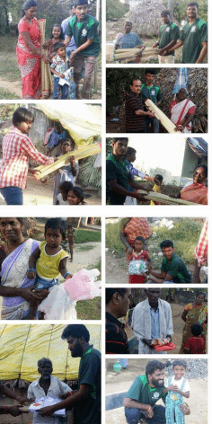 DISTRIBUTED RELIEF MATERIALS FOR KANCHIPURAM DISTRICT,  MATTU COLONY VILLAGE