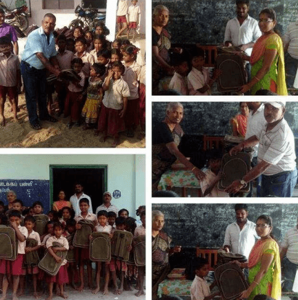 DISTRIBUTED SCHOOL BAGS TO CUDDALORE DISTRICT (FLOOD RELIEF)