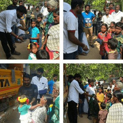 RELIEF MATERIALS SUPPLIED AT CUDDALORE DISTRICT  THOTTI THOPPU (FLOOD RELIEF)