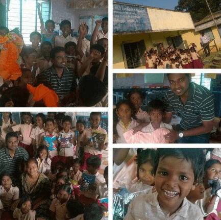 PROVIDED NEW DRESSES FOR KIDS AT KANCHIPURAM DISTRICT (FLOOD RELIEF)