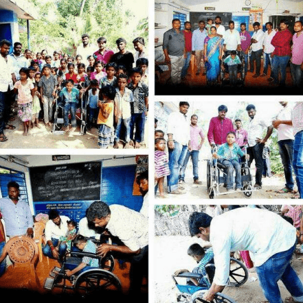DONATED WHEELCHAIR TO ARUNPANDI IN CUDDALORE DISTRICT