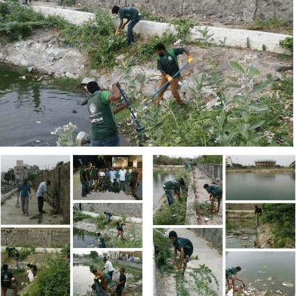 LAKE CLEANING AT TELEPHONES NAGAR