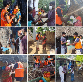 PROVIDED 450 PROVISIONS AND VEGETABLE KITS IN THIRUVALLUR  DISTRICT VILLAGES (COVID 19)