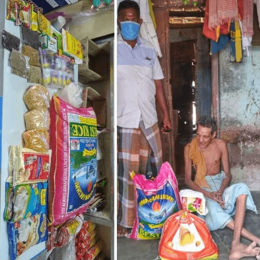 SUPPORTING A SINGLE UNMARRIED SENIOR CITIZENS AT NAGAPATINAM  DISTRICT (COVID 19)