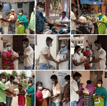 DRY RATION KITS FOR PHYSICALLY CHALLENGED & BLIND PEOPLE  COIMBATORE DISTRICT. (COVID 19)