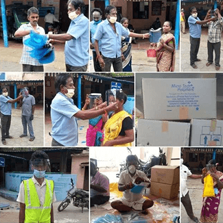 PROVIDED VISOR MASKS TO CORPORATION WORKERS (COVID 19)