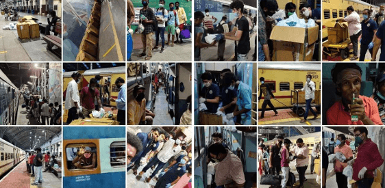 PROVIDED FOOD KITS TO THE MIGRANT WORKERS AND CHILDREN  BOARDING THE TRAIN TO UTTAR PRADESH AND ODISHA (COVID 19)