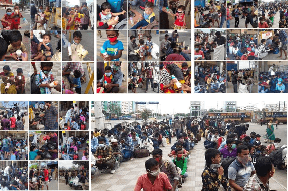 PROVIDED FOOD KITS AND MILK TO THE MIGRANT WORKERS AND  CHILDREN BOARDING THE TRAIN TO WEST BENGAL (COVID 19)