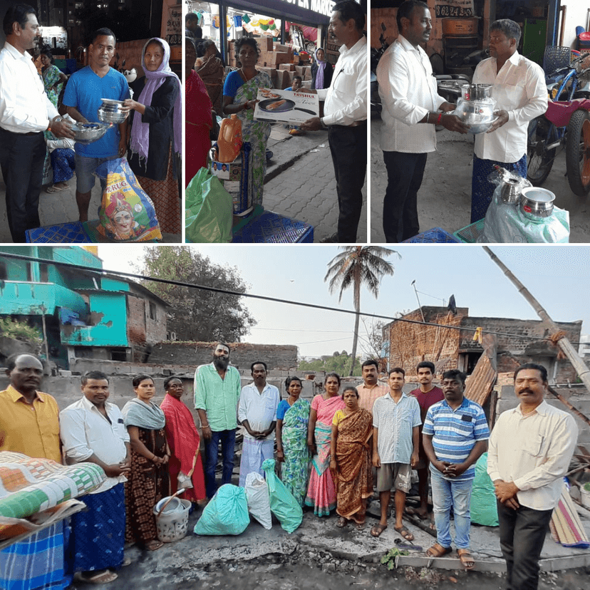 Provided New dress, Provision kits and vessels to the affected people in fire accident at karapakkam (Phase – 3)