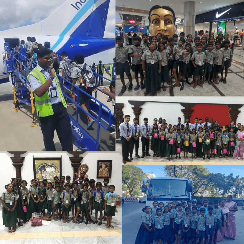 Maatram Provided Support to the Govt School Student to explore their First time Flight  Journey .