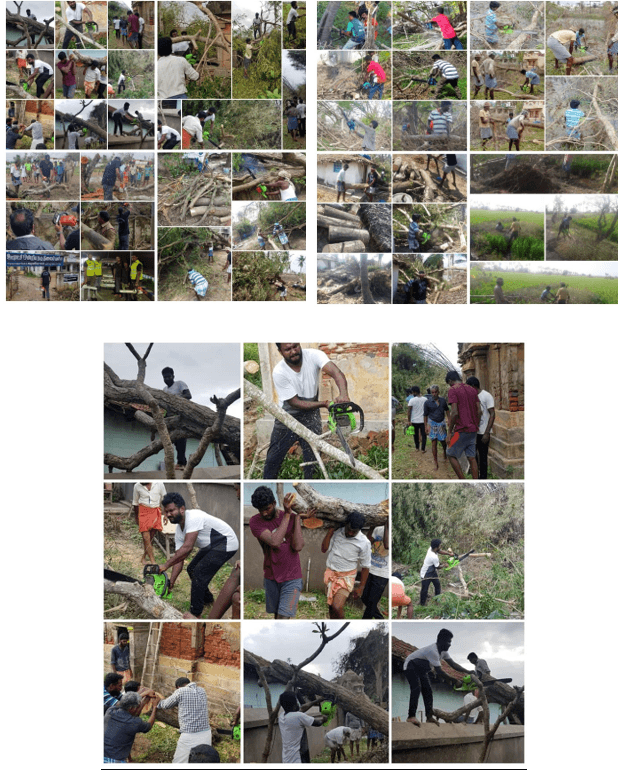 Maatram Educational Charitable Trust (Team) cleared uprooted trees caused by  Gaja Cyclone in Thiruvarur, Nallur Village on 21/11/2018
