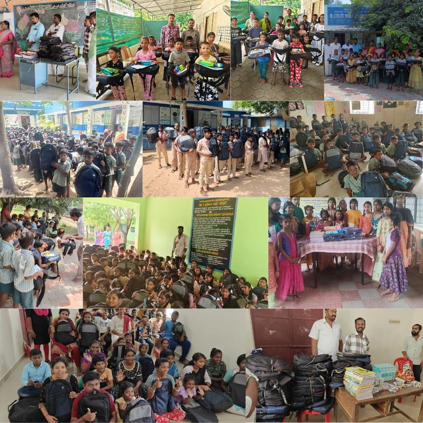 Maatram provided 1,300 school bags along with stationery items to underprivileged and government school students across Tamil Nadu.