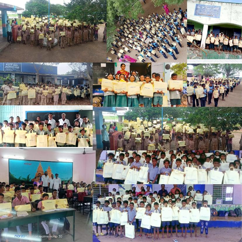 Maatram distributed essential stationery and notebook kits to 833 underprivileged and government school students across various districts of Tamil Nadu